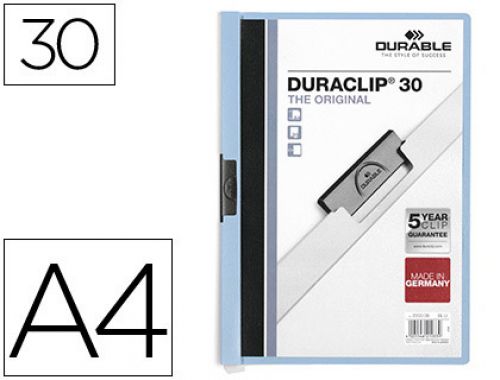 Bolsa dossier durable com clip lateral din a4 azul 30 folhas , Durable , 35042 , 4005546210339